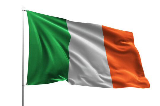 flag real realistic fabric flying wave shine country nation national pole hd transparent png IRELAND