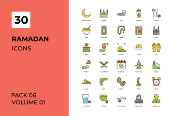 Ramadan icons collection. Set contains such Icons as adha, allah, arabic, celebration, culture, more 