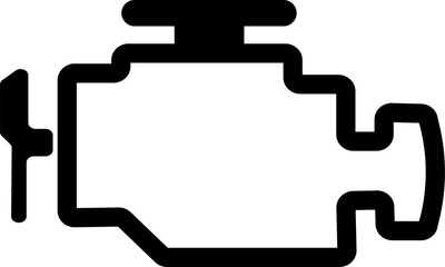 Modern automotive icon of car check engine light. The coolest car icons ever made. Mechanic automotive car dashboard fault engine light. Fault dtc code, engine management system