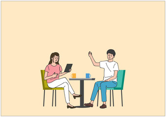 人物 ビジネスおしゃれイラスト素材