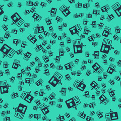 Black Identification badge icon isolated seamless pattern on green background. It can be used for presentation, identity of the company, advertising. Vector