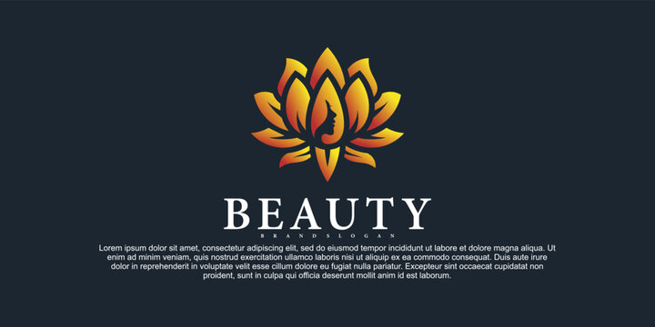Luxury lotus flower beauty salon logo design Premium Vektor Part 3