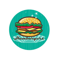 Retro 1950s Diner  Hamburger Circle