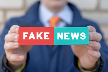 Concept of fake news, HOAX political internet social network. Fabricated false disinformation...