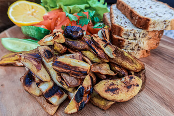 Grilled forest mushrooms - Delicious organic autumn seasonal meal