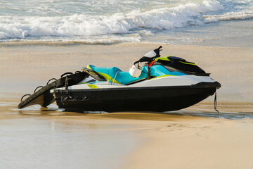 jet ski at Copacabana Beach in Rio de Janeiro, Brazil.