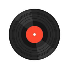 Vinyl record flat illustration isolated on a white background