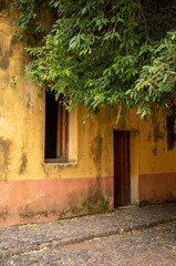 Old, abandoned building in downtown guadalajara, mexico, colonial architecture