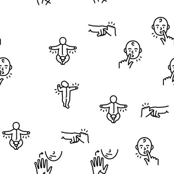 Reflex Of Human Neurology System vector seamless pattern