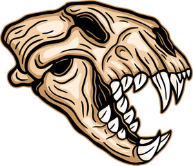 Obraz premium Dark Art Skull Head and Bones horror vintage illustration