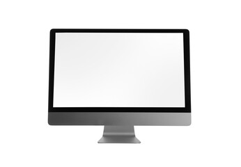 Modern computer monitor with blank screen isolated on white