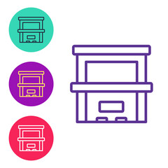 Set line Piano icon isolated on white background. Musical instrument. Set icons colorful. Vector