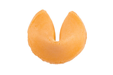 Chinese cookie isolated on white background. Really close up. Cut out.