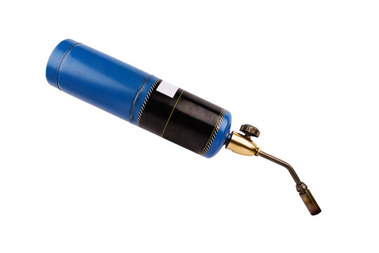 Welding torch disposed by diagonal isolated on white background. Cut out.