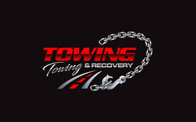 Illustration vector graphic of towing truck service logo design suitable for the automotive company