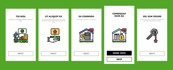 property estate home house real onboarding icons set vector