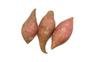 sweet potatoes is delicious sweet fruit on the white background.
