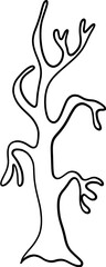 Halloween Haunted Tree, Spooky Tree, Halloween decoration illustration