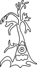 Halloween Haunted Tree, Spooky Tree, Halloween decoration illustration