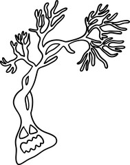 Halloween Haunted Tree, Spooky Tree, Halloween decoration illustration