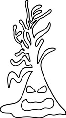 Halloween Haunted Tree, Spooky Tree, Halloween decoration illustration