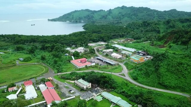 Tofol town drone view at Lelu in Kosrae, Micronesia （Federated States of Micronesia）
