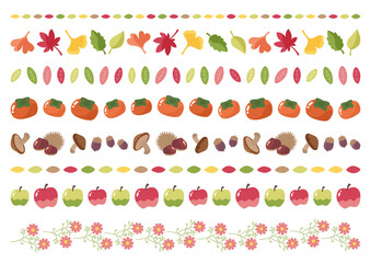 秋のイラスト飾り罫