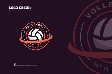 Fototapeta premium Volleyball Badge Logo, Sport Team Identity. Volleyball tournament design template, E-Sport badge vector illustration