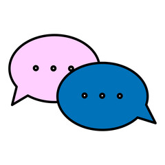 Cartoon messages. Speak icon. Cloud icon. Vector illustration. stock image.