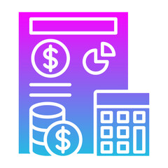 Budget Glyph Gradient Icon