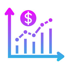 Grow Up Glyph Gradient Icon