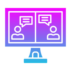 Online Chat Glyph Gradient Icon