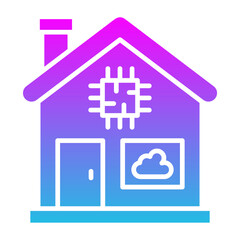 Smart House Glyph Gradient Icon