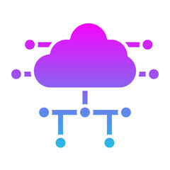 Cloud Computing Glyph Gradient Icon