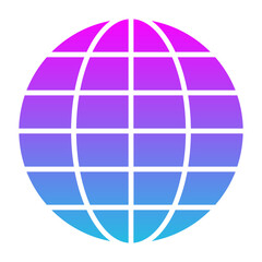 Globe Glyph Gradient Icon