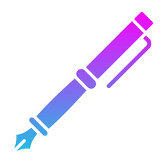 Fountain Pen Glyph Gradient Icon
