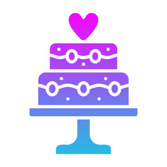 Wedding Cake Glyph Gradient Icon