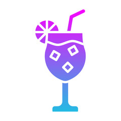 Cocktail Glyph Gradient Icon