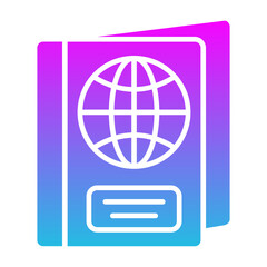 Passport Glyph Gradient Icon