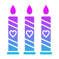 Candle Glyph Gradient Icon