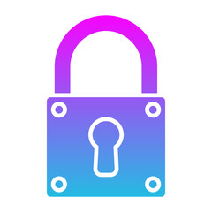 Lock Glyph Gradient Icon