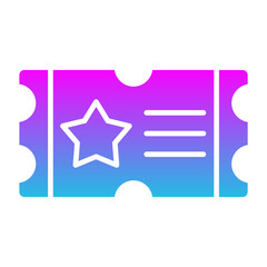 Ticket Glyph Gradient Icon