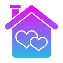 House Glyph Gradient Icon
