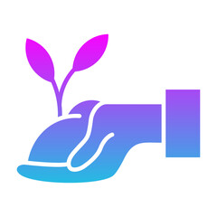 Plant Glyph Gradient Icon