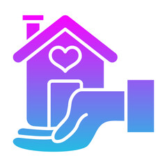 Help Homeless Glyph Gradient Icon