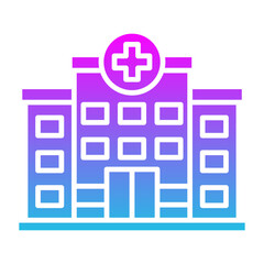 Hospital Glyph Gradient Icon