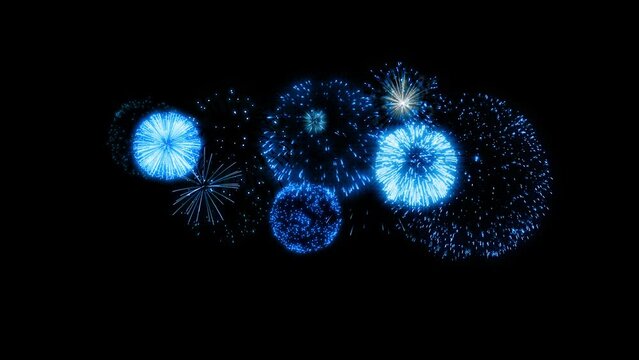 Blue firework particle effect animation