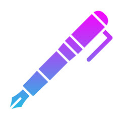 Fountain Pen Glyph Gradient Icon