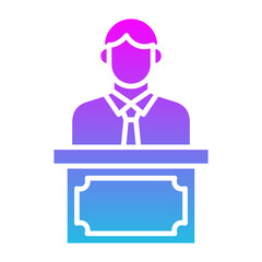 Speech Glyph Gradient Icon