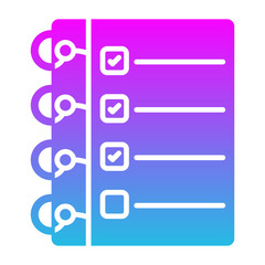 Agenda Glyph Gradient Icon